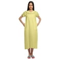 thumbnail image 3 of Moomaya Solid WoMen's Cotton Nightwear Short Sleeve Sleepwear Nightdress, 3 of 6