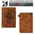 thumbnail image 4 of Allytech Wallet Case for Kindle Fire 7 Tablet (12th Gen 2022 Released), Slim Folding Stand Auto Sleep Wake Embossed Flower PU Leather Case with Pen Slot for All-New Amazon Fire7", Brown, 4 of 10