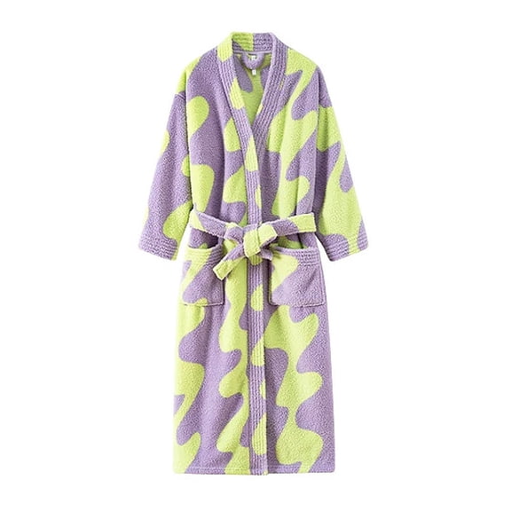 Kimono Robe Bath Robes for Women,Loungewear Dress Full Length Sleepwear Warm Housecoat, Ladies Casual Nightgown Shower Robe