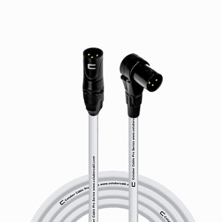 Coluber Cable 3-Pin M-Right Angle Balanced XLR Cable - Premium Cord 30ft