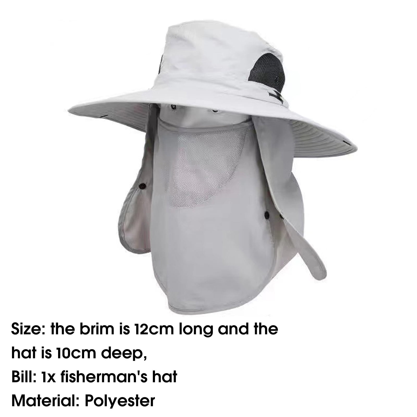Cheers.US Fishing Hat for Men %26 Women, Outdoor UV Sun Protection Wide  Brim Hat with Face Cover %26 Neck Flap 
