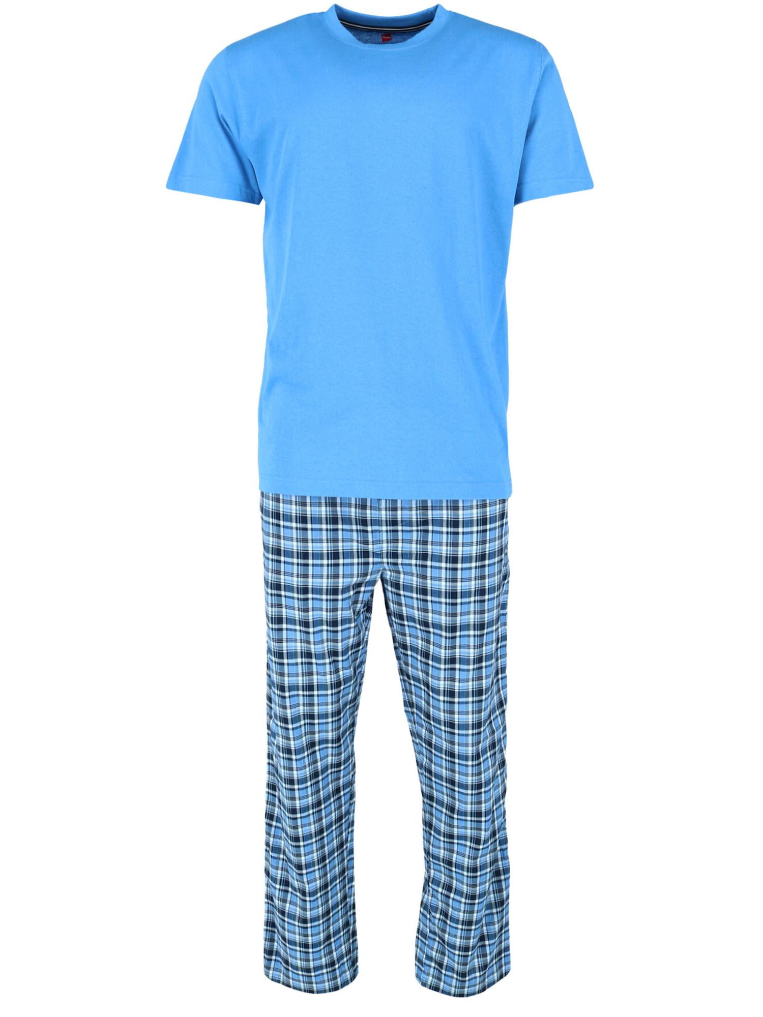ThreadMills Mens Pyjamas Set Mens Pjs Cotton Short Sleeves Round Neck T-Shirts Woven Mens Pyjamas Checked Pyjamas for Men