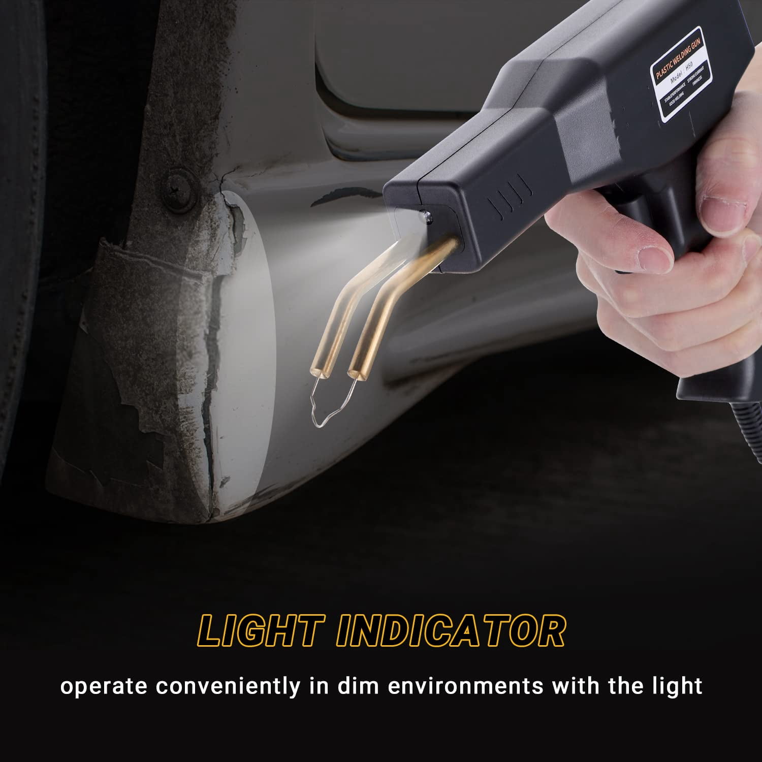 Firelex Staple Plastic Welding 50w Hot Staple Gun Welding Car Bumper Crack Repair Kit Hot Stapler Heating Plastic Repairing Welder Machine with 4 Types of Staples for Home Automotive 3D Print Repair