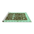 thumbnail image 2 of Ahgly Company Machine Washable Indoor Rectangle Abstract Turquoise Blue Modern Area Rugs, 6' x 9', 2 of 4