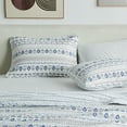 thumbnail image 2 of Floral Stripe Printed Reversible Quilted Coverlet Set with Shams, 2-Piece, Twin / Twin XL Size, 2 of 6