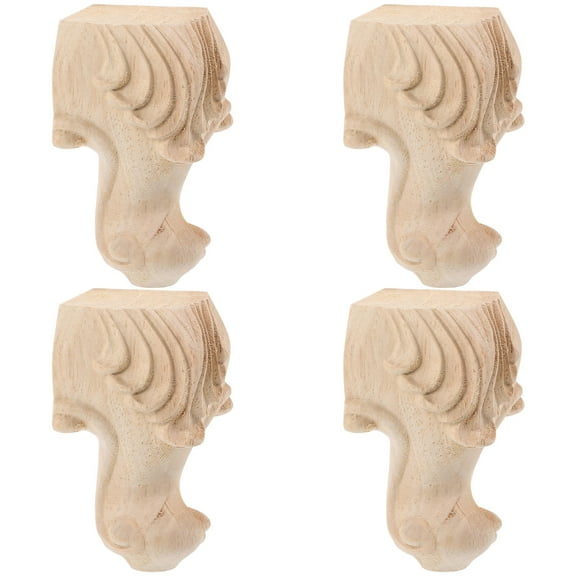 HONMEET Decorative Table Legs Furniture Feet Khaki Wood 4Pcs 3.9In High