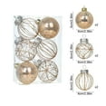 thumbnail image 3 of 6PCS Christmas Tree Ornaments, Clear Glass Baubles with Gold Mesh & Star Designs, Elegant Holiday Hanging Decorations, Festive Tree & Wedding Decor, 3 of 6