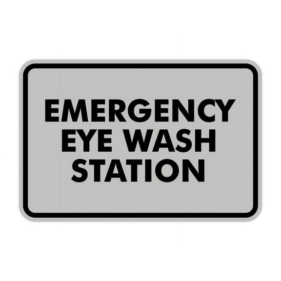Classic Emergency Eye Wash Station Sign (Lt Gray) - Small
