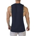 thumbnail image 5 of Difdany Men's Cut Off Shirts Muscular Cut Open Sides Bodybuilding Tank Top Gym Workout T-Shirt Navy M, 5 of 8