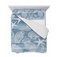 thumbnail image 7 of Quilts Twin-XL Size Bedding Set, Blue Coastal Lightweight Quilted Comforter, Nautical Starfish Coral Jellyfish Shell Sea Reversible Bedspread Coverlet with Pillow Covers for All Season, 68" x 98", 7 of 7