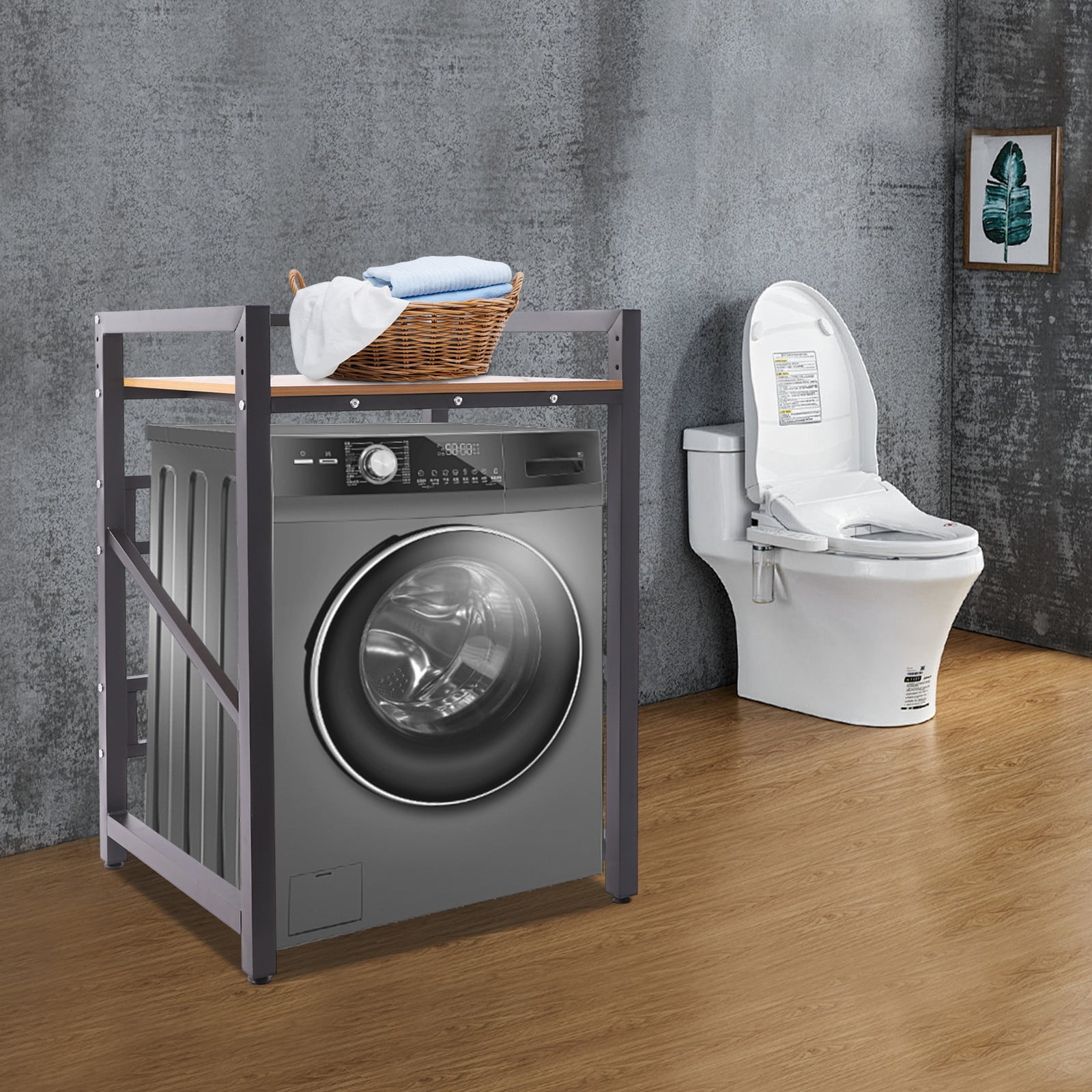 Washer Dryer Stacking Rack Stand, Heavy Duty Washing Machine Shelf, Washer&Dryer Stacking Rack with Adjustable Design