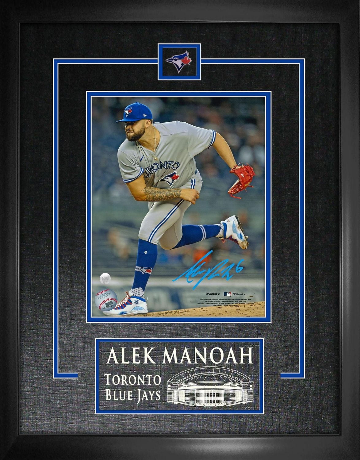 Alek Manoah Signed 8x10 Framed Toronto Blue Jays Grey Follow Through Photo