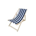 thumbnail image 6 of 2PCS Dark Blue Stripe Populus Wood Sling Folding Chaise Lounge Chair, 6 of 11