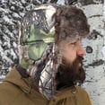 thumbnail image 4 of Camouflage Hunting Cap Unisex Winter Warm Windproof Ski Hat with Ear Flaps Cold Weather Outdoor Hat, Dark Gray, 4 of 4