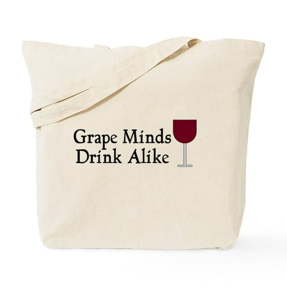 CafePress - Grape Minds Think Alive Wine Tote Bag - Unisex Canvas Tote Bag, Beige, 1-Piece