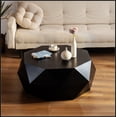 thumbnail image 3 of 38"Three-dimensional Embossed Pattern Design American Retro Style Coffee Table,Black Tabletop, 3 of 11