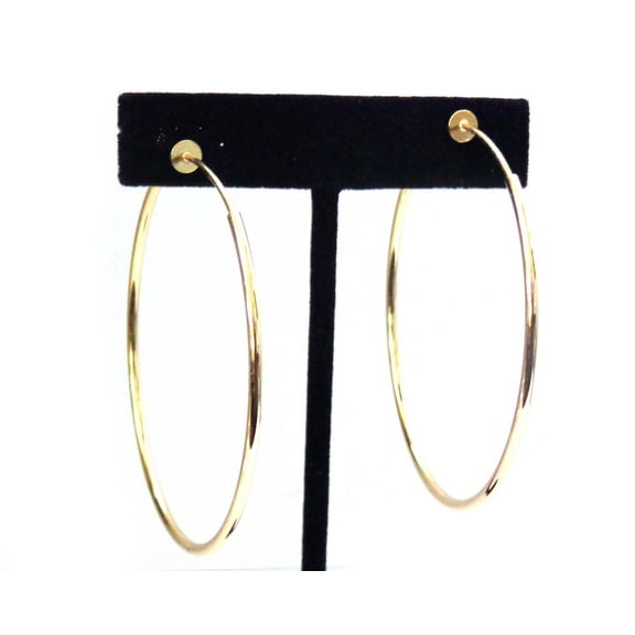 Divas Diggables Clip on Hoop Earrings, Gold Plated, Non Pierced, 2.75 inch