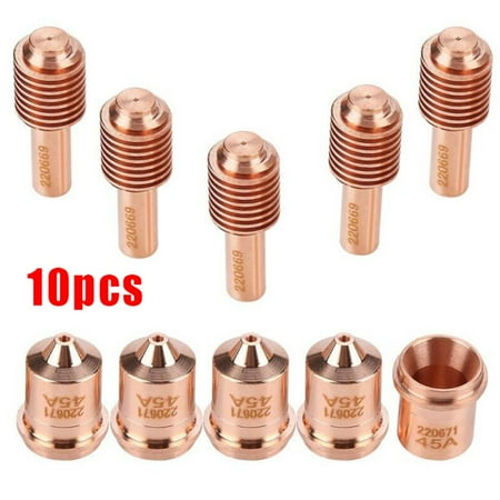 

5pcs 220669 Electrode+5pcs 220671 Nozzle Tips Plasma Torch Consumable For MAX45