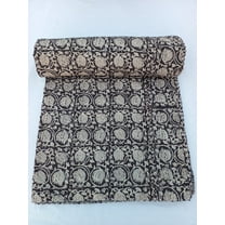 Black & off white kantha quilt Handmade Kantha Quilt Unique Design Handmade Kantha Quilted Bedding Bedspread Handblock Print Throw