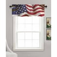 thumbnail image 3 of Shabby Chic Flag Linen Curtain Valance for Bedroom/Bathroom/Kitchen/Office/Living/Dining Room Window,Patriotic Memorial Independence Day Rod Pocket Topper Decorative Cafe Drapes Panel 60"x18", 3 of 6