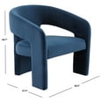 thumbnail image 3 of SAFAVIEH Couture Roseanna Modern Velvet Solid Accent Chair, Navy, 3 of 7