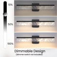 thumbnail image 6 of KAISITE Modern Black Bathroom Light Fixtures 24 inch Dimmable Metal Wall Sconce  over Mirror LED Vanity Light  for Restroom Mirror 3000K Warm White Light, 6 of 8
