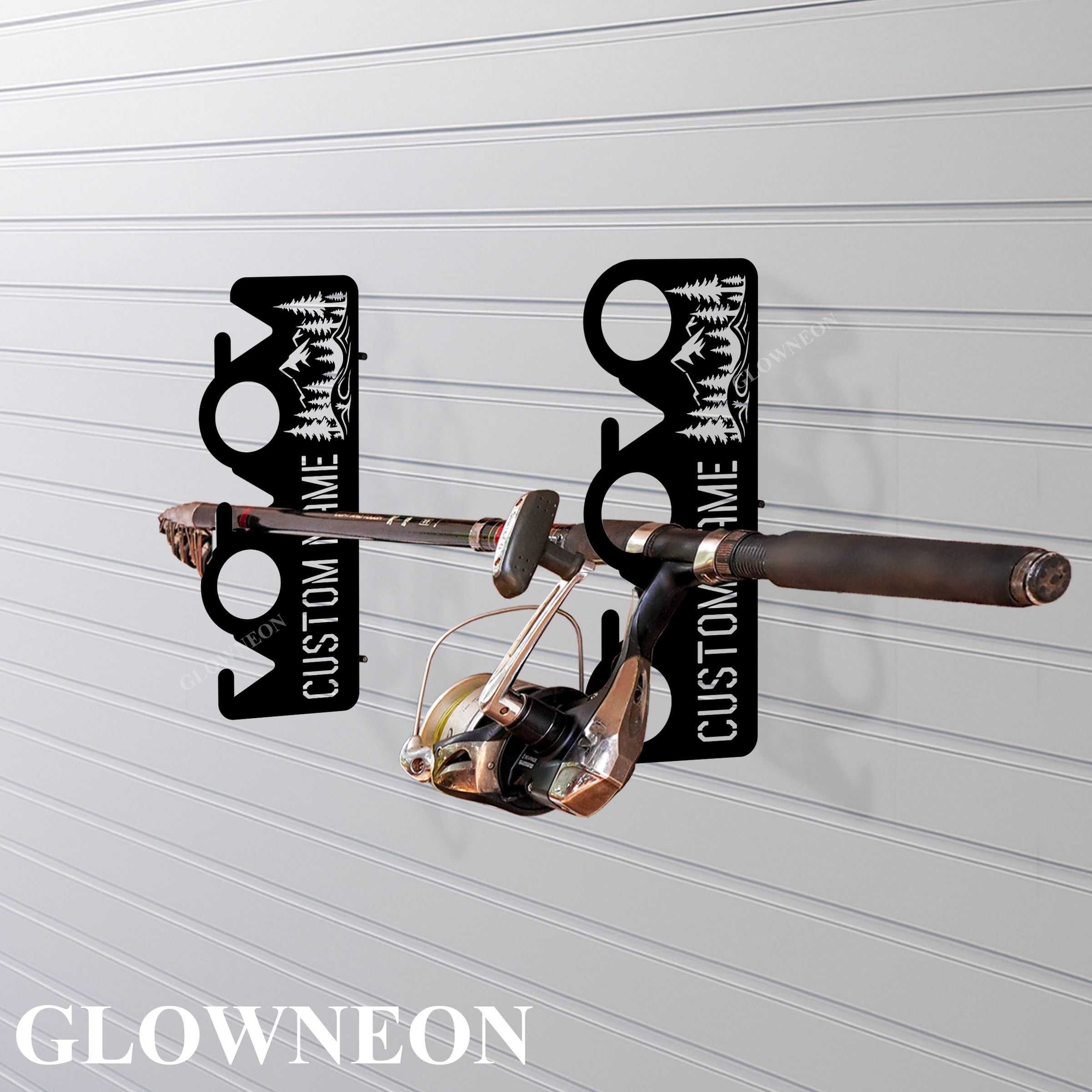 fishing rod holder rack PLUSINNO H5W Horizontal Rod/Pole Holders for Garage, Wall or Ceiling Mounted Rack, Solid Wood Fishing Holds up to 5/10/20 Rods or Combos Fishing Gear, Gifts for Men #Daiwa Color:Marshmellow Get this outdoor weather ABUGARCIA Spinning Reel CARDINAL