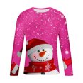 thumbnail image 4 of Awdenio Mens Shirts Christmas Snowman Shirt Long Sleeve Round Neck Loose Fit Holiday Party Pullover Tops T-shirt,Size 2XL, 4 of 5