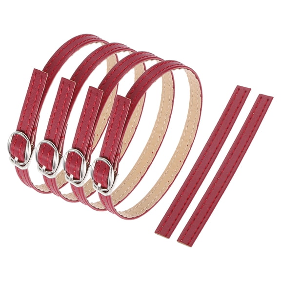 Uxcell 2 Pair Replacement Ankle Strap for Heels Leather Shoe Bands, Matte Deep Red