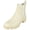 Beige, variant on Kaya Women's Chelsea Ankle Boots Low Block Heel Platform Lug Sole Elastic Goring Side Zipper Round Toe Booties Beige Bone 6