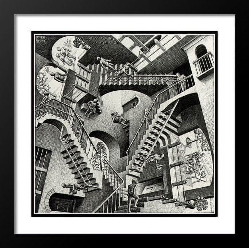 Relativity 2x Matted 18x15 Black Ornate Framed Art Print by M.C.