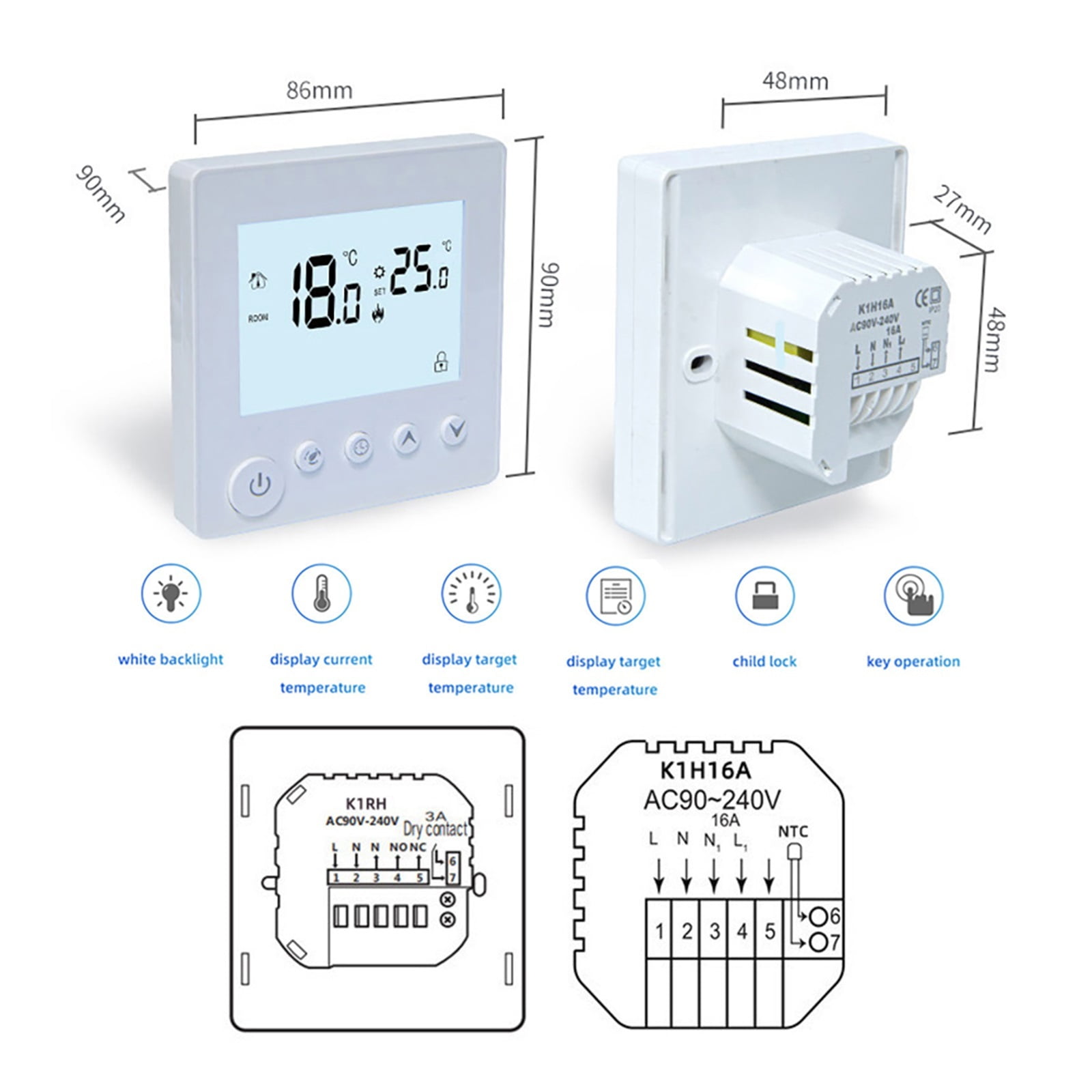 Tuya Smart Thermostat, Electric Floor Heating Water/Gas Boiler, Temperature Remote Control