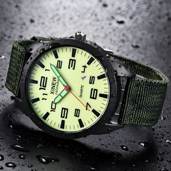 DESIGNICE Watches for Men Outdoor Date Stainless Steel Military Sports Analog Quartz Wrist Watch