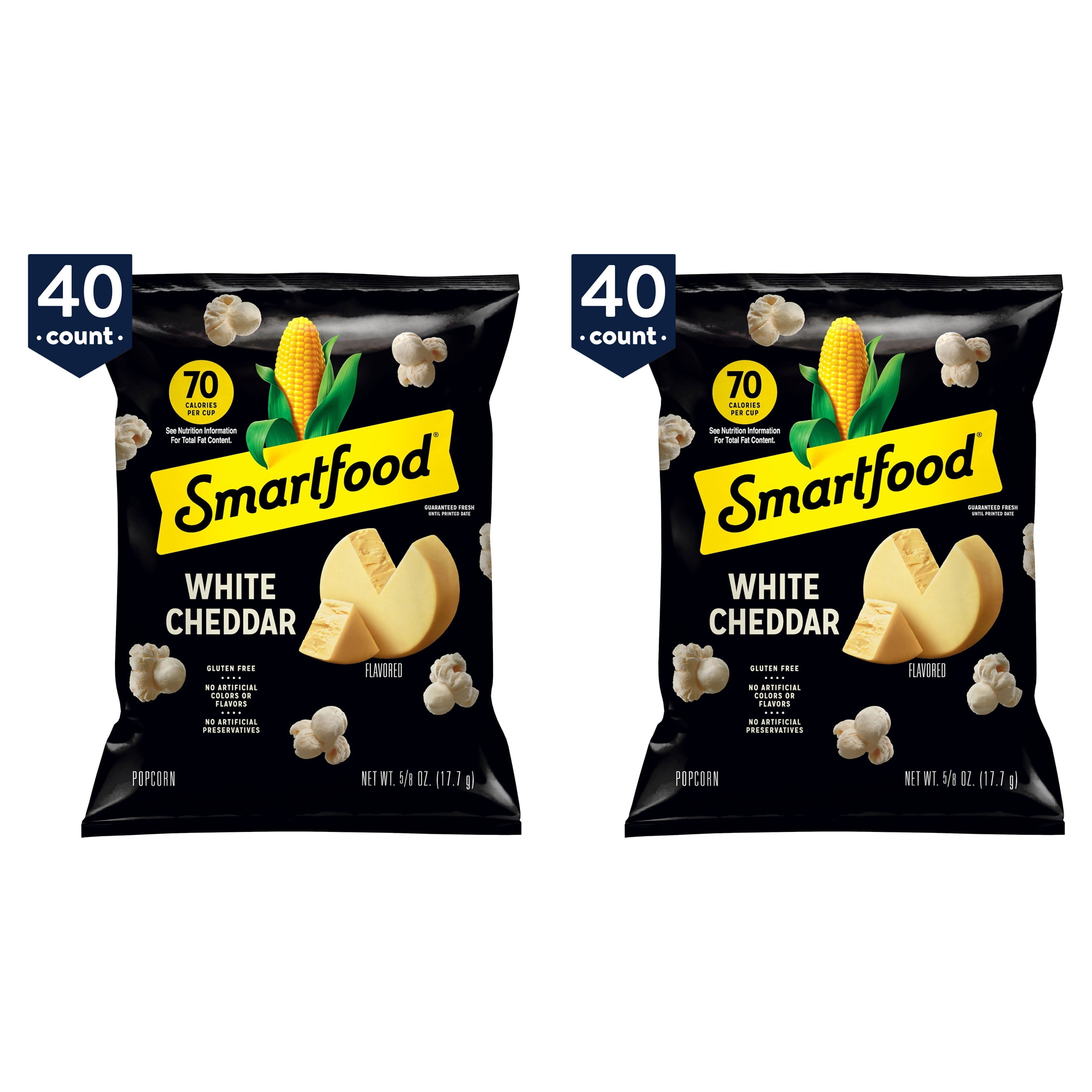 (2 pack) Smartfood White Cheddar Popcorn, 40 Ct (0.625 Oz. Bags