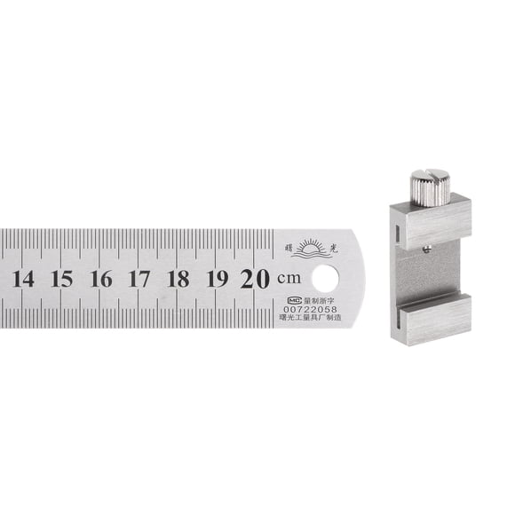 Unique Bargains Règle en Acier Inoxydable avec Bloc de Trace 8 Pieds Règle Métrique avec Curseur de 27mm, Ton Argenté