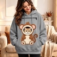 thumbnail image 2 of DHFJKG Women's Huggie Dog Hoodie With Pet Pouch Cute Animal Graphic Cat Holder Zipper Pocket Carries Sweatshirt, 2 of 5