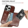 thumbnail image 4 of REQO Compatible with iPhone 15 Pro Wallet Case Credit Card Holder, Premium Leather Kickstand Flip Hidden Magnetic Clasp Durable Shockproof Protective Cover for iPhone 15 Pro 6.1 inch (Brown), 4 of 7