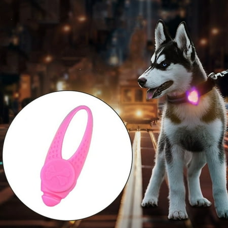 

LED Night Light Pet Safety Collar Silicone Pendant - Pink