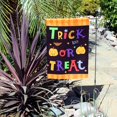 thumbnail image 4 of Trick or Treat Halloween Garden Flag – 12" x 18" Double Sided Orange and Black Halloween Decorations Cute Pumpkins Classroom Banner Fundraiser, 4 of 6