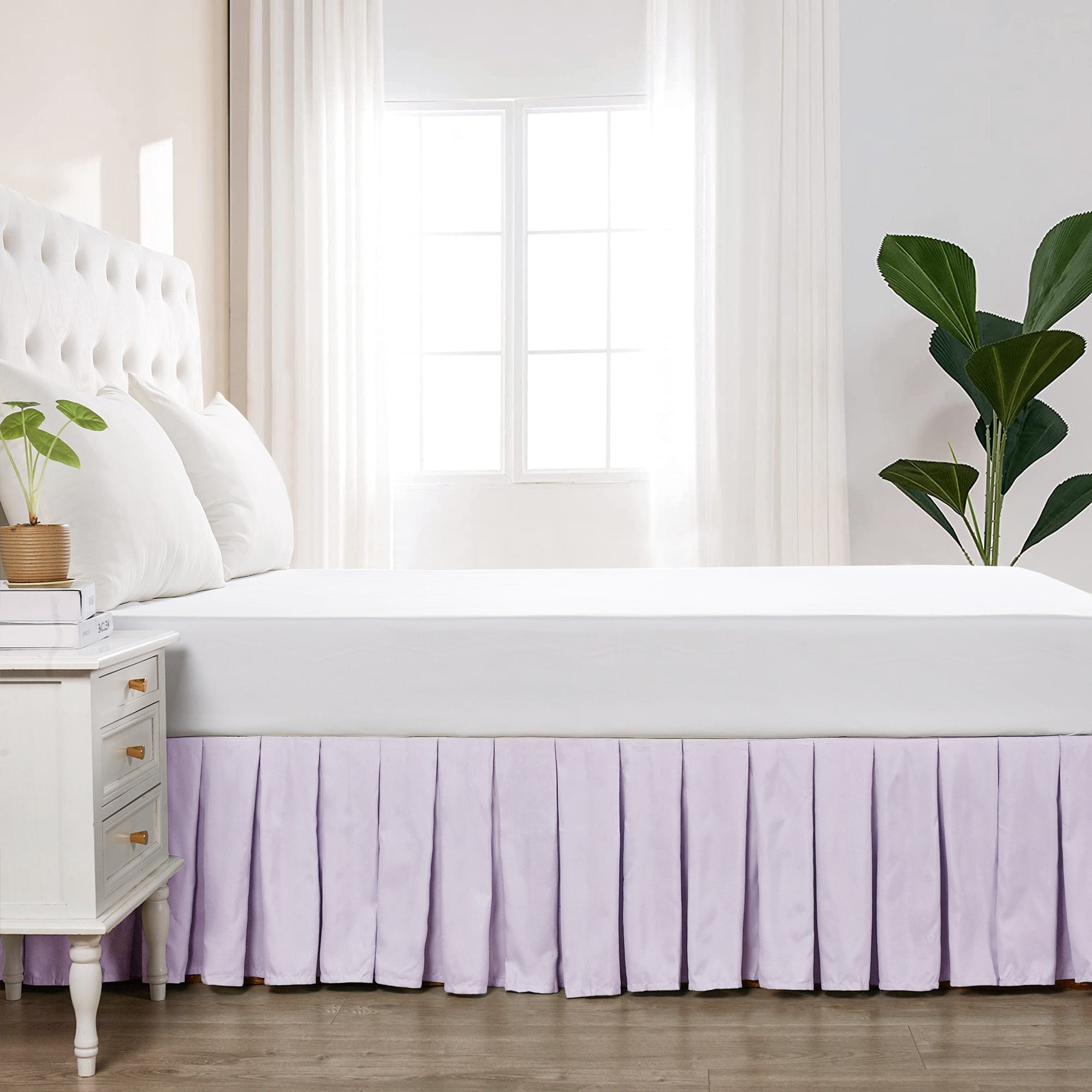 Home Soft Things Classic Dust Ruffle Bed Skirt, Lilac, King (78" x 80" + 14")