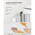 thumbnail image 6 of Kitchen Trash Can, 10.5 Gallon (40 L) Garbage Can, Large Step Trash Bin with Lid, Stainless Steel, Soft Close, 15 Trash Bags Included, White, 6 of 6