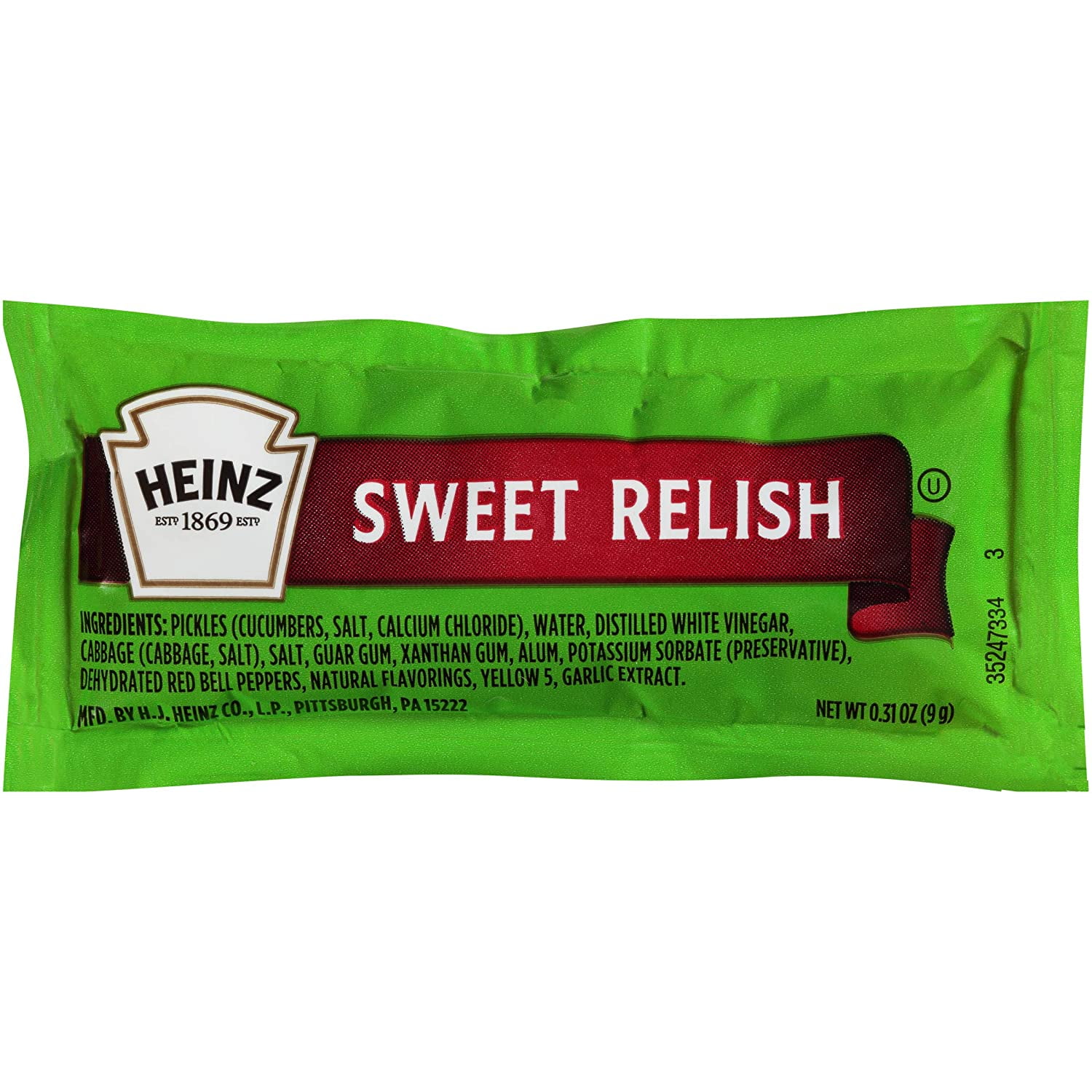 Heinz Sweet Relish Packets, 9 g, 200 Count