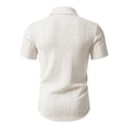 thumbnail image 5 of Paiwinds Men's Short Sleeve Button Down Shirt Casual Summer Geometric Jacquard Woven Dress Shirt with Turndown Collar, 5 of 9