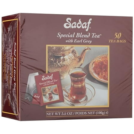 Sadaf Earl Grey Tea Bags | Special Blend Earl Grey Ceylon Black Tea | Product harvested in Sri Lanka | 50 bags (pack of 1)