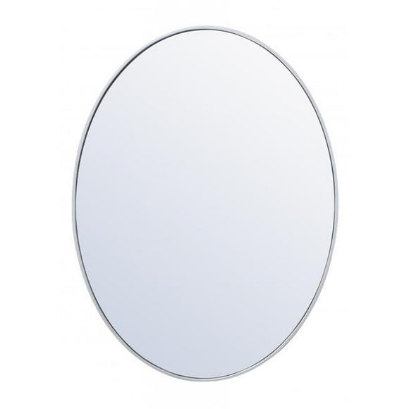Elegant Decor MR4630S Miroir Ovale à Cadre Métallique de 40 Po, Argent - 39,25 x 29,625 x 0,16 Po