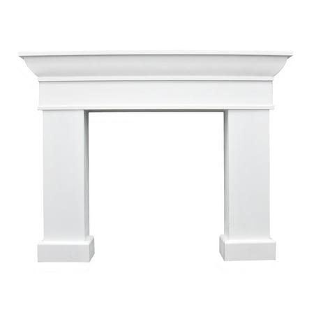 Storied Home Monolith Decorative Fireplace Mantel White: Fir Wood & MDF, Wall Mount, 49.625"H