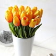 thumbnail image 3 of 10pcs Stunning Realistic Touch Pu Artificial Tulip Bouquet With Stem-yellow, 3 of 5