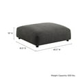 thumbnail image 3 of Solace Modular Upholstered Fabric Ottoman in Charcoal, 3 of 7