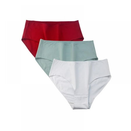 

Xmarks Women s Non-marking Panties Cotton Briefs - Skin-Friendly Breathable Full Hip Warpped Soft Stretch Everyday Solid Color Underpants M-XXL（3-Packs)