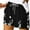 Black, variant on Teissuly Women Summer Illustration Lace Up Elastic Pocket Casual Shorts